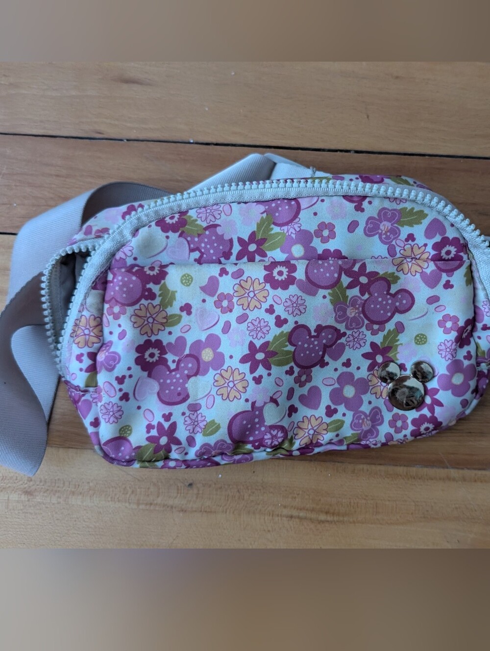 Disney Mickey Mouse Pink Floral Waist Bag/Banana Bag